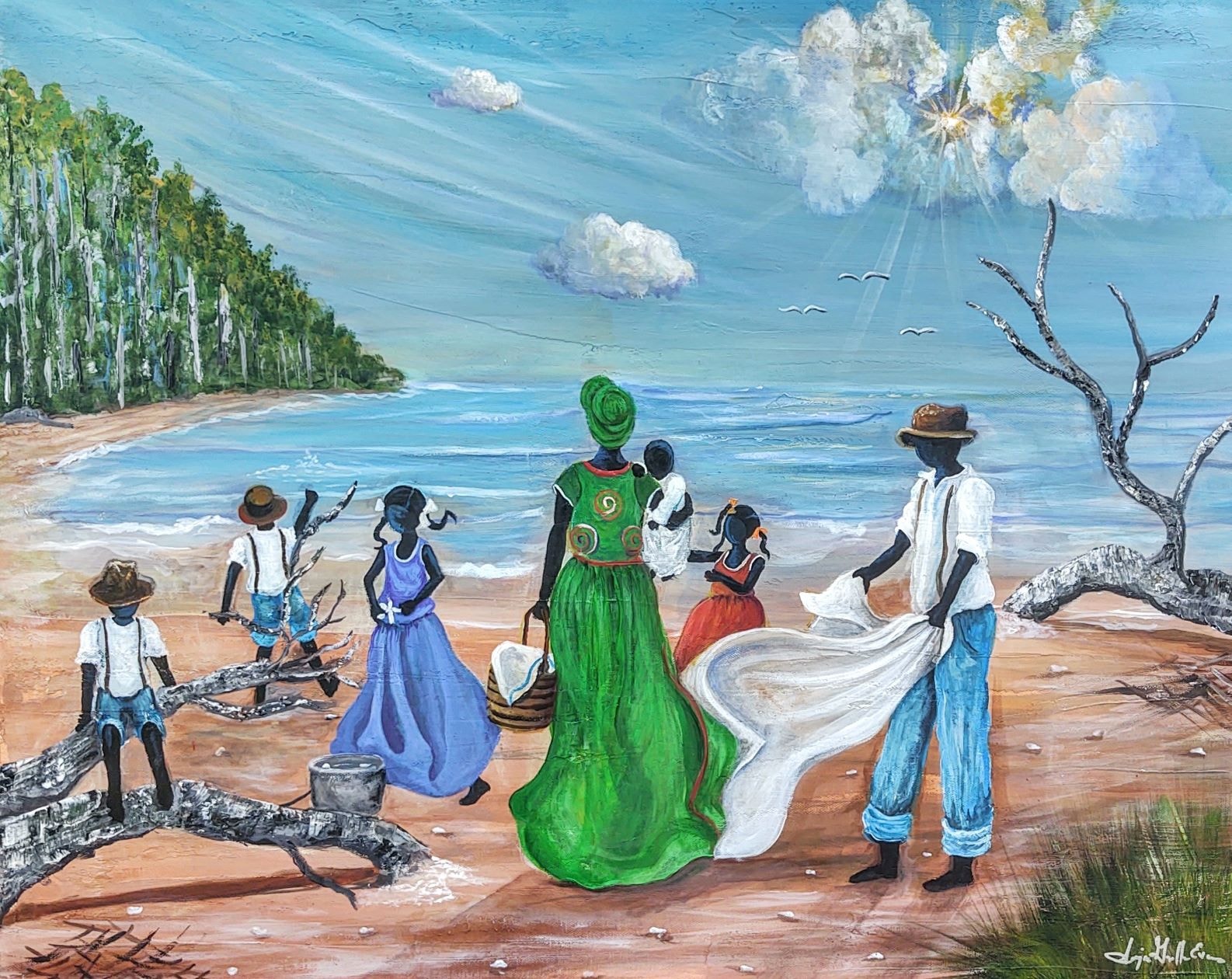 Family gathering at the beach — Gullah Beach Day II